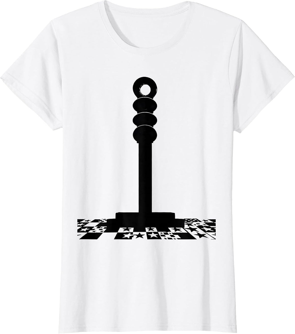Patriotic Light Column Checkered Flag Racing Fan T-Shirt - White