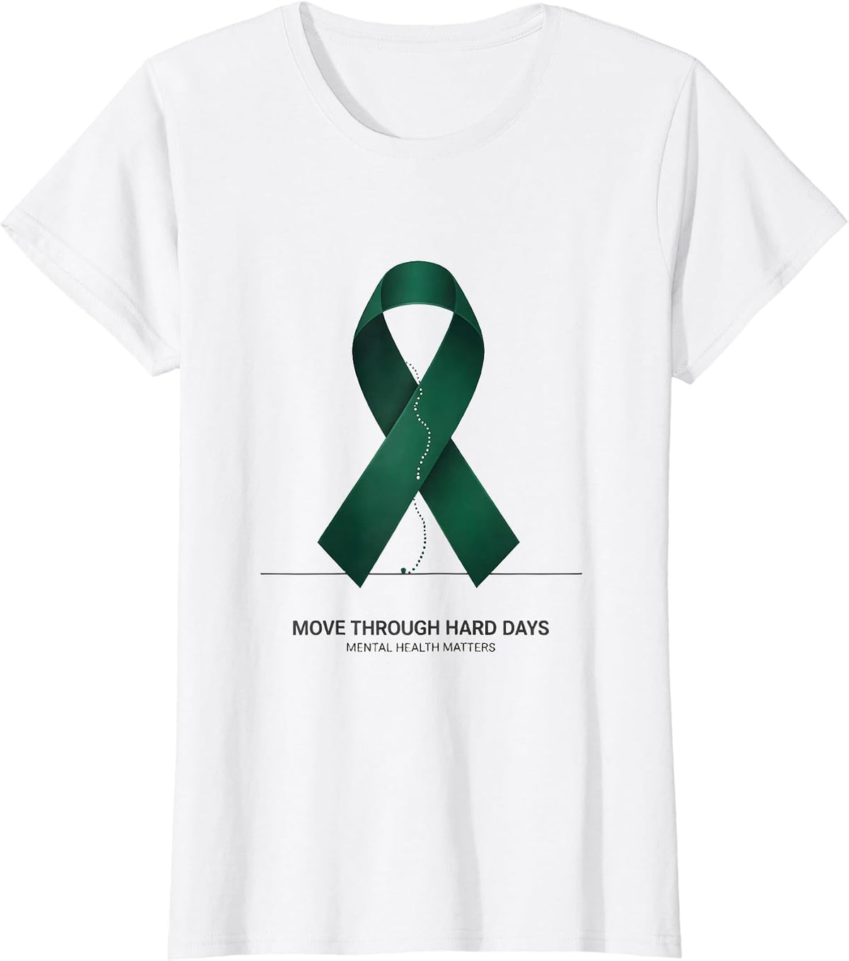 Women's Move Through Hard Days Mental Health Matters T-Shirt - White