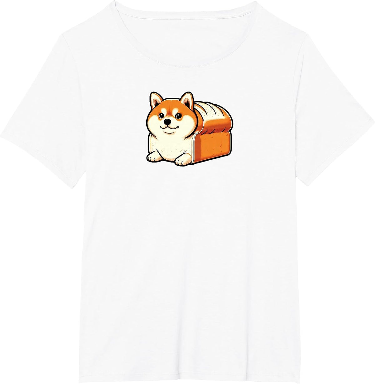 Shiba Inu Loaf of Bread Kawaii Vintage Style T-Shirt - White