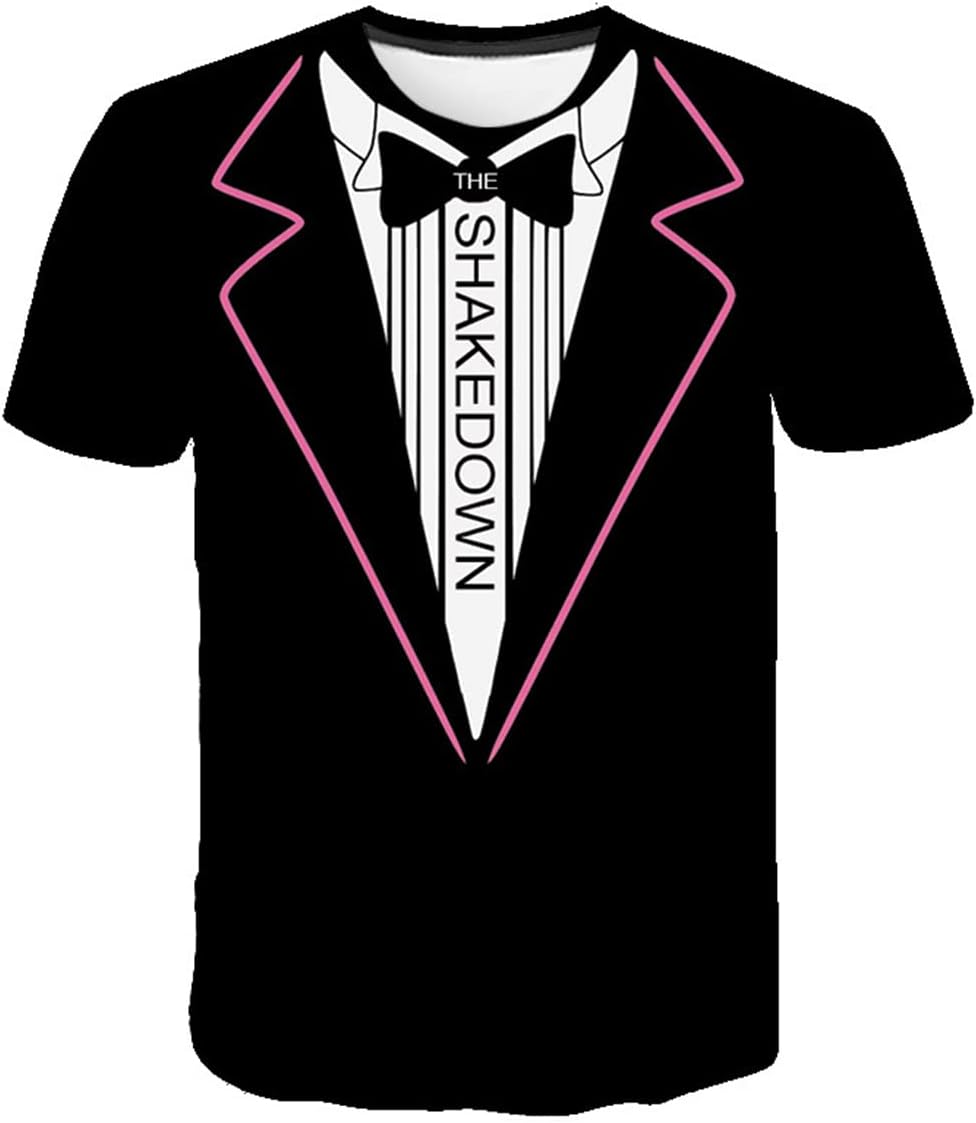 LAOLIUSN Tuxedo T Shirts for Men Tux Costume Suit and Tie Tee Shirt Gifts T-Shirt - Grey