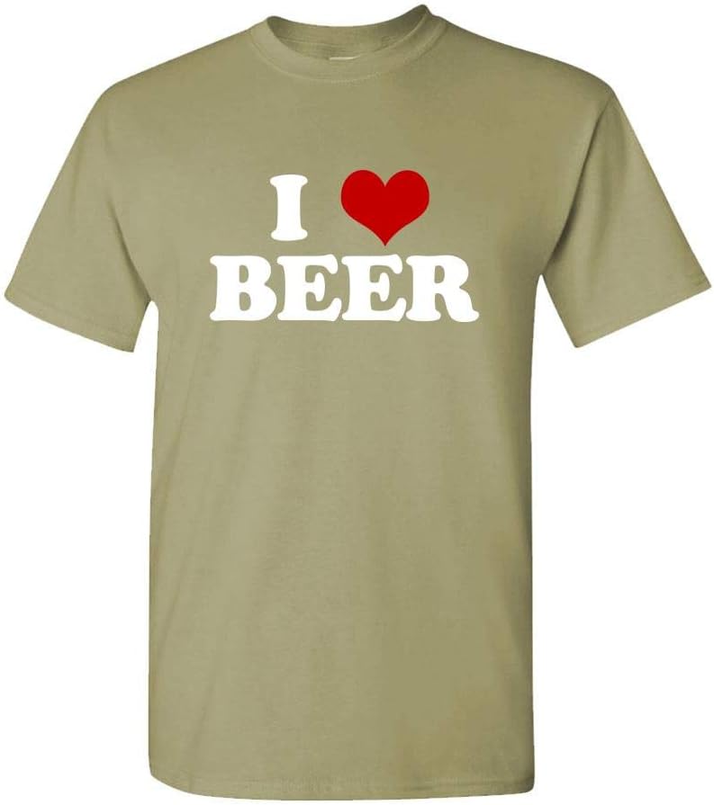 I Love Beer Graphic T-Shirt - Sand