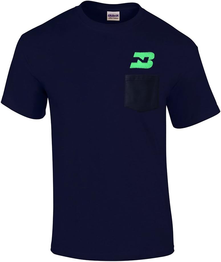 Daylight Sales Burlington Northern Embroidered Pocket Tee [p46] - Navy