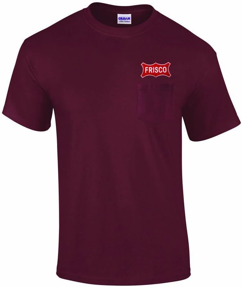 Daylight Sales Frisco Railway Embroidered Pocket Tee [p44] - Maroon
