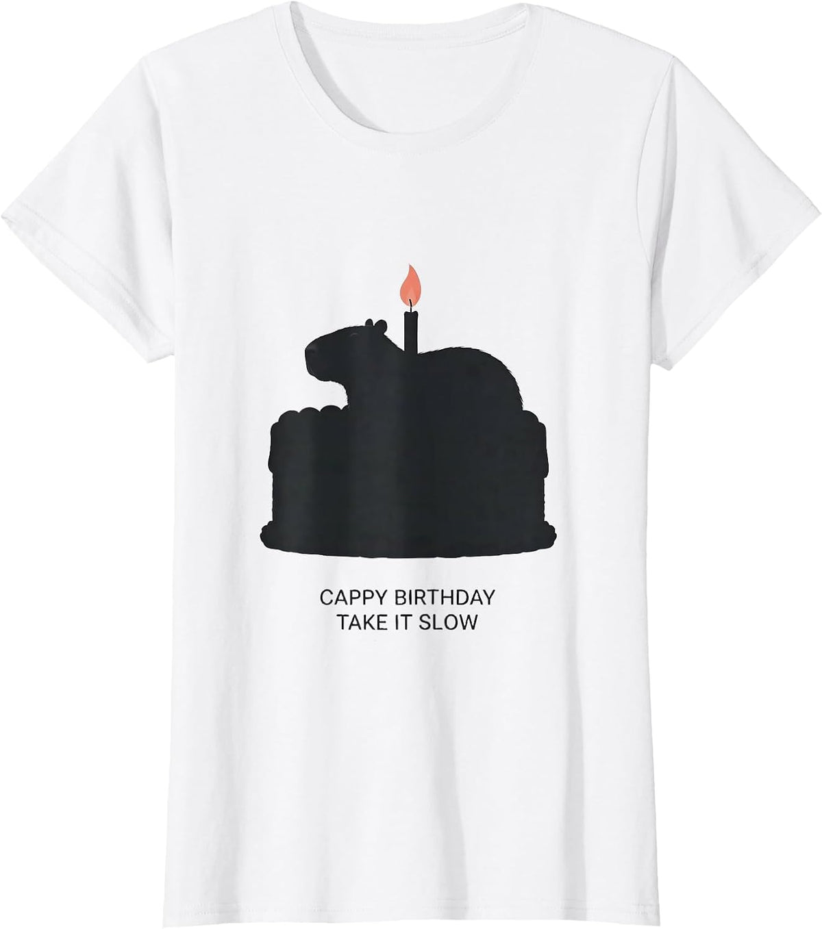 Cappy Birthday Take It Slow Cute Capybara Birthday Pun T-Shirt - White