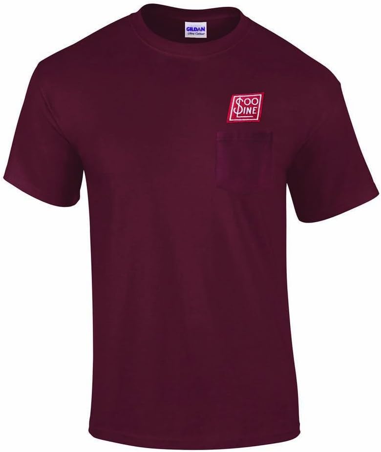 Daylight Sales Soo Line Railroad Embroidered Pocket Tee [p38] - Maroon