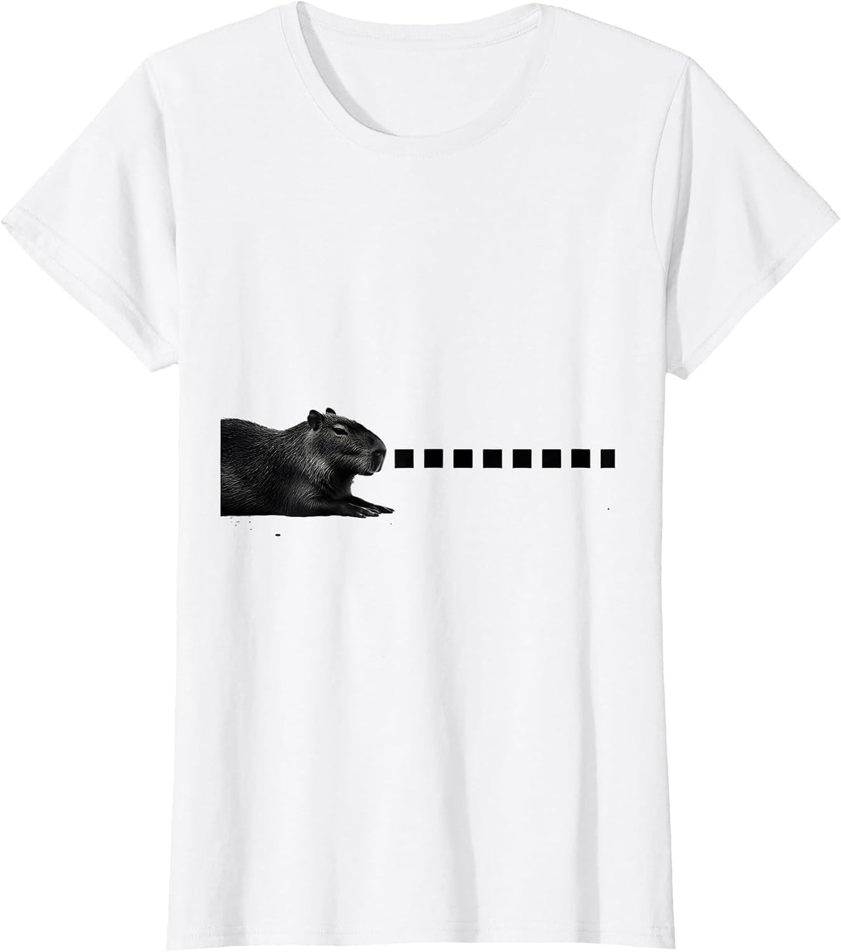Women's Capybara Minimalist Funny Meme Gamer T-Shirt - White