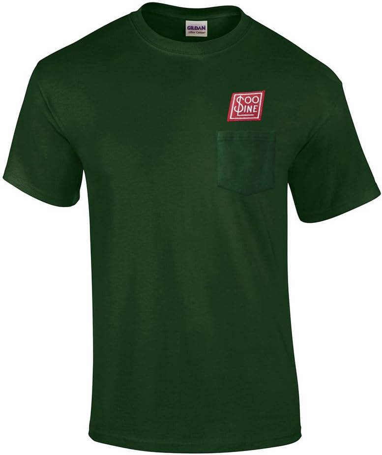 Daylight Sales Soo Line Railroad Embroidered Pocket Tee [p38] - Forest Green