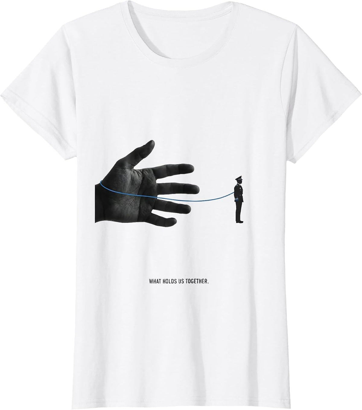 What Holds Us Together Thin Blue Line Police Support T-Shirt - White