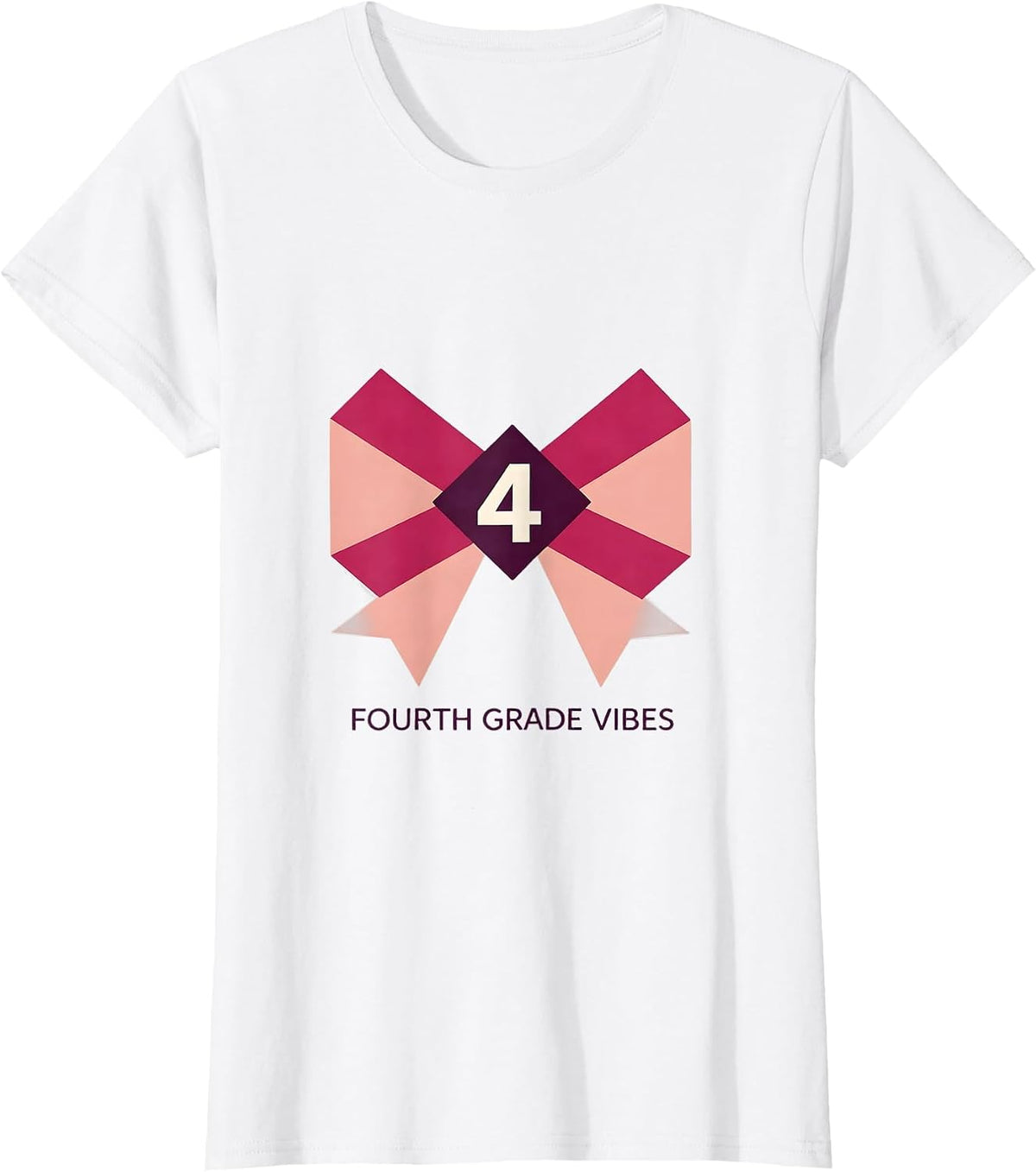 Fourth Grade Vibes Coquette Bow Back to School Fourth Grade T-Shirt - White