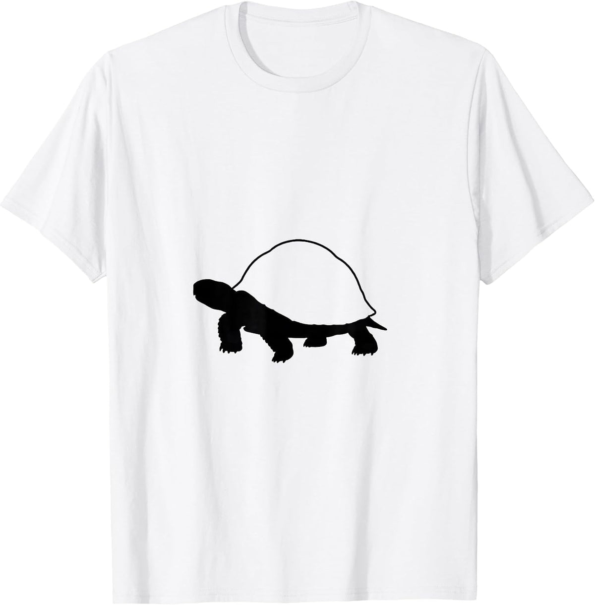 Men's Minimalist Tortoise Outline Funny Turtle Lover Gift T-Shirt - White