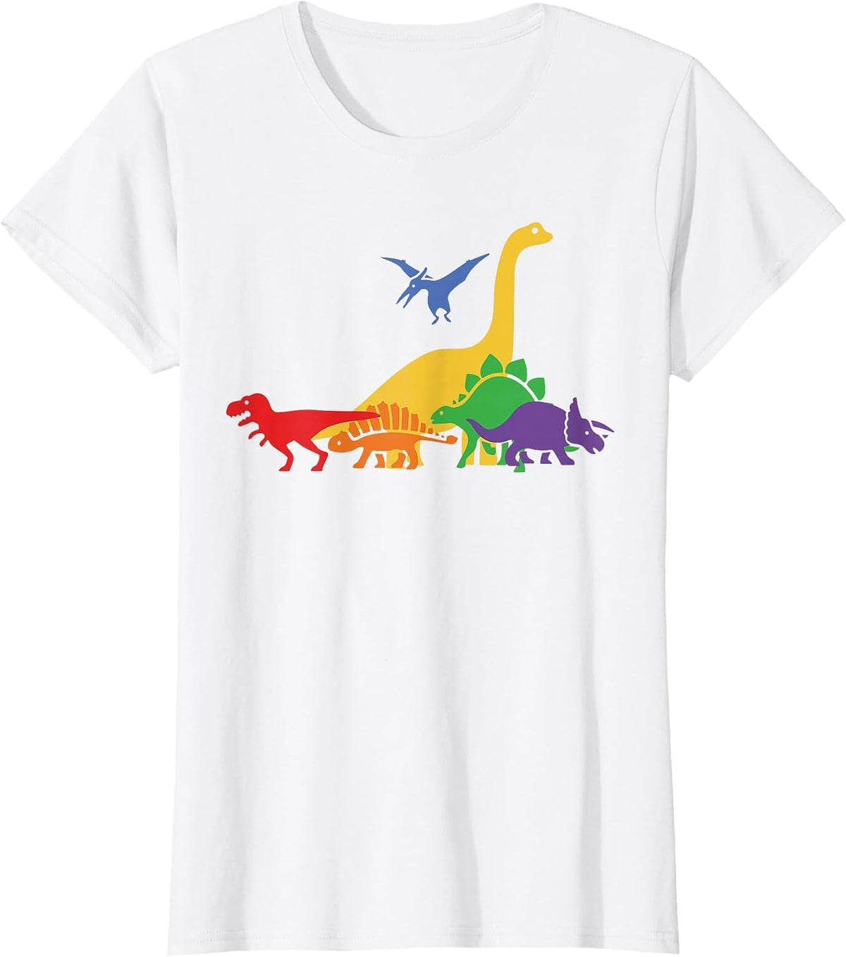 Dinosaur Pride Month Gay Rainbow LGBTQ T-Shirt - White