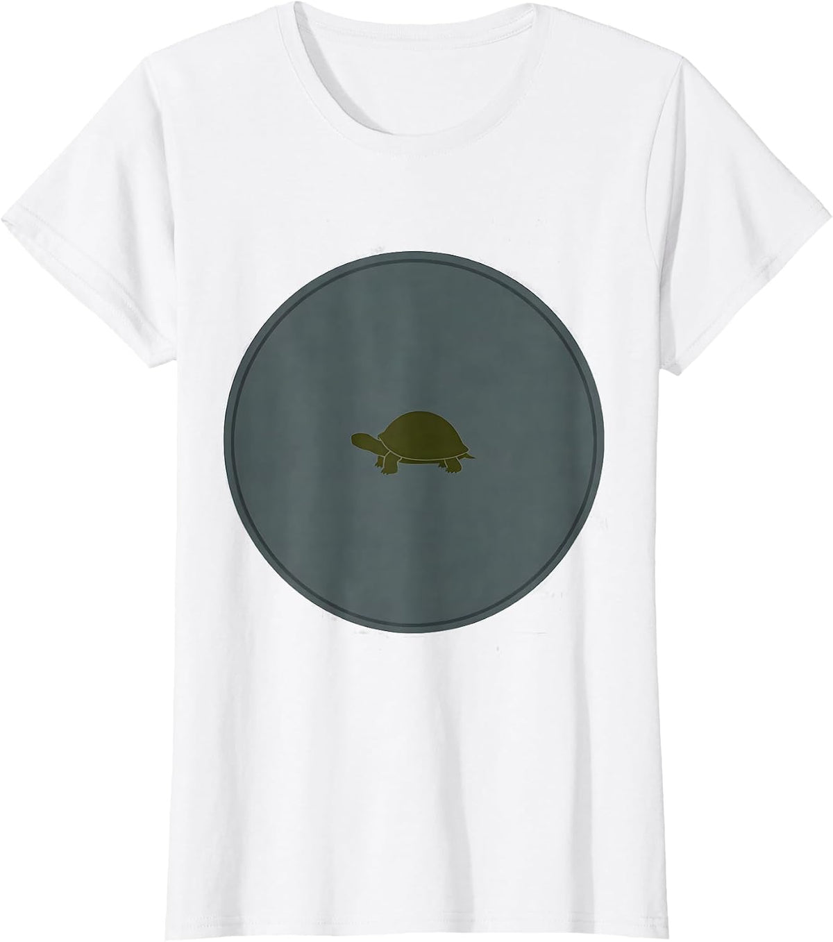 Circular Tortoise Silhouette Funny Turtle Lover Gift T-Shirt - White