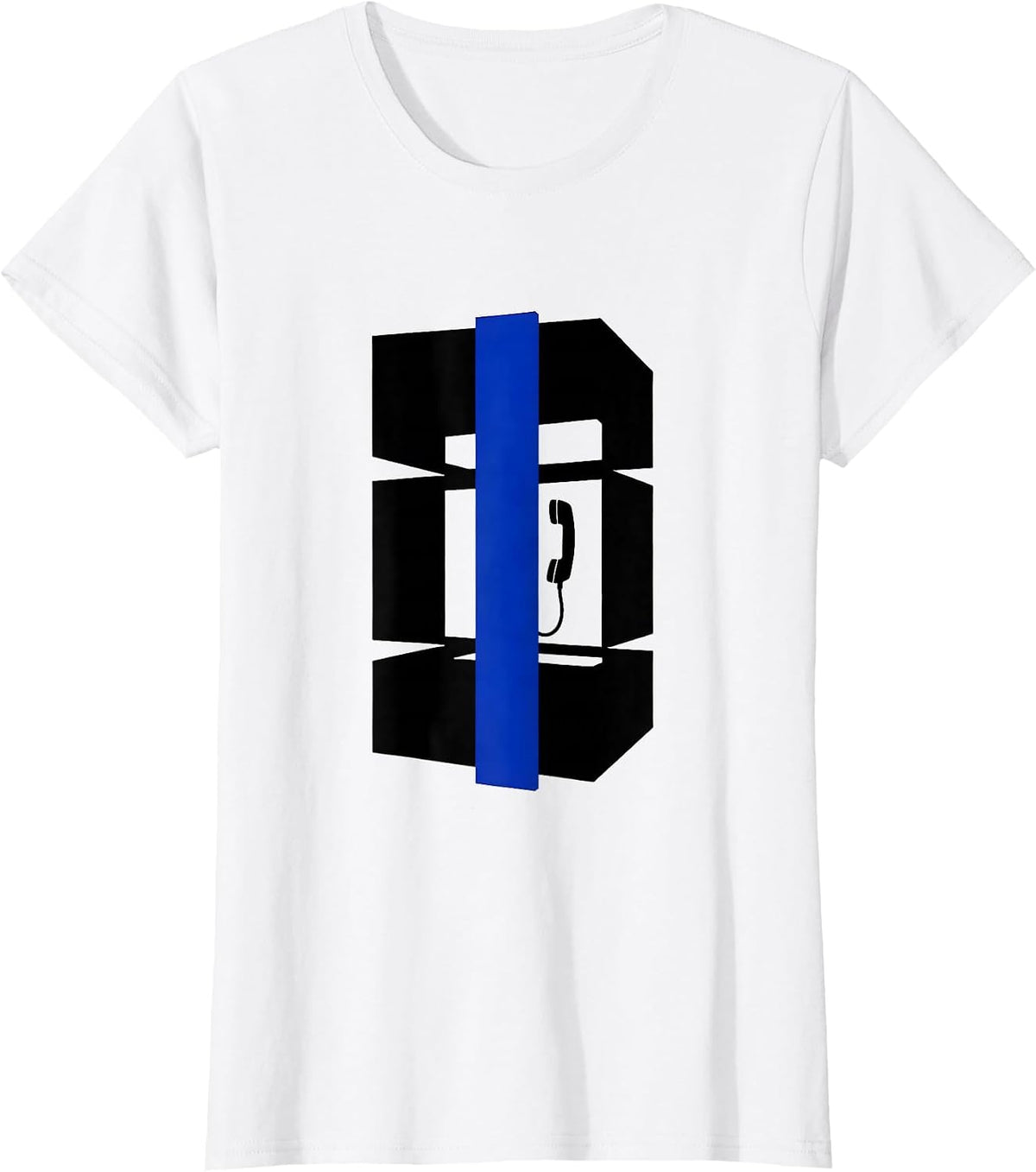 Police Call Box Thin Blue Line Support Minimalist T-Shirt - White
