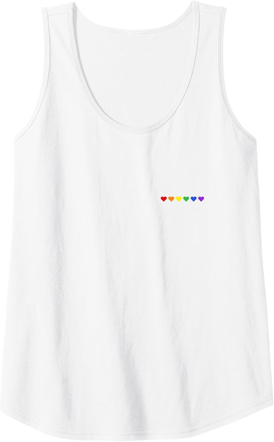 Tiny Rainbow Hearts Subtle Pride Month Flag LGBT Gay Rights Tank Top - White