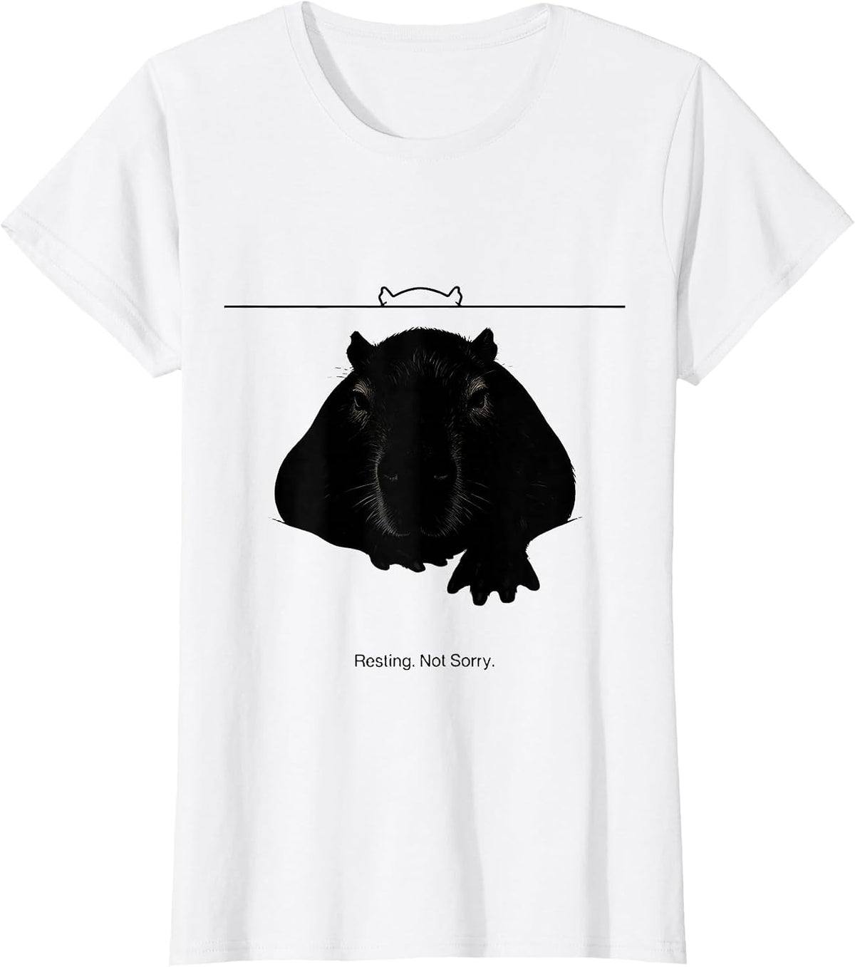 Women's Resting Not Sorry Cute Capybara Sleepybara Pajama T-Shirt - White