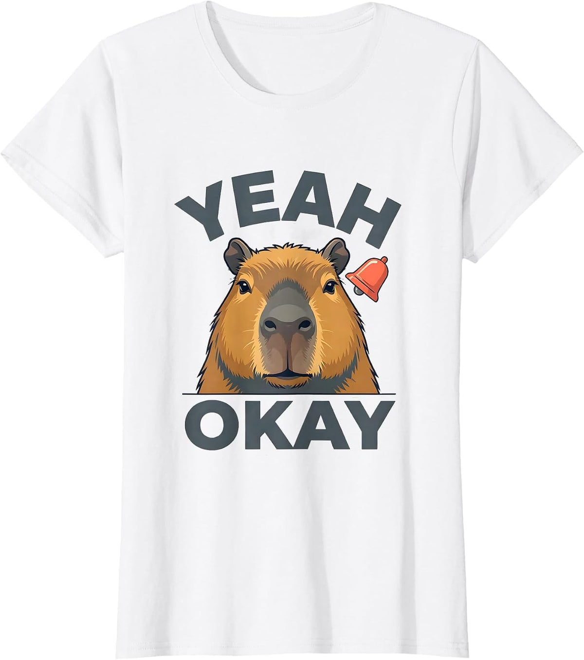 Women's Yeah Okay Flat Vector Capybara Meme Animal Humor T-Shirt - White