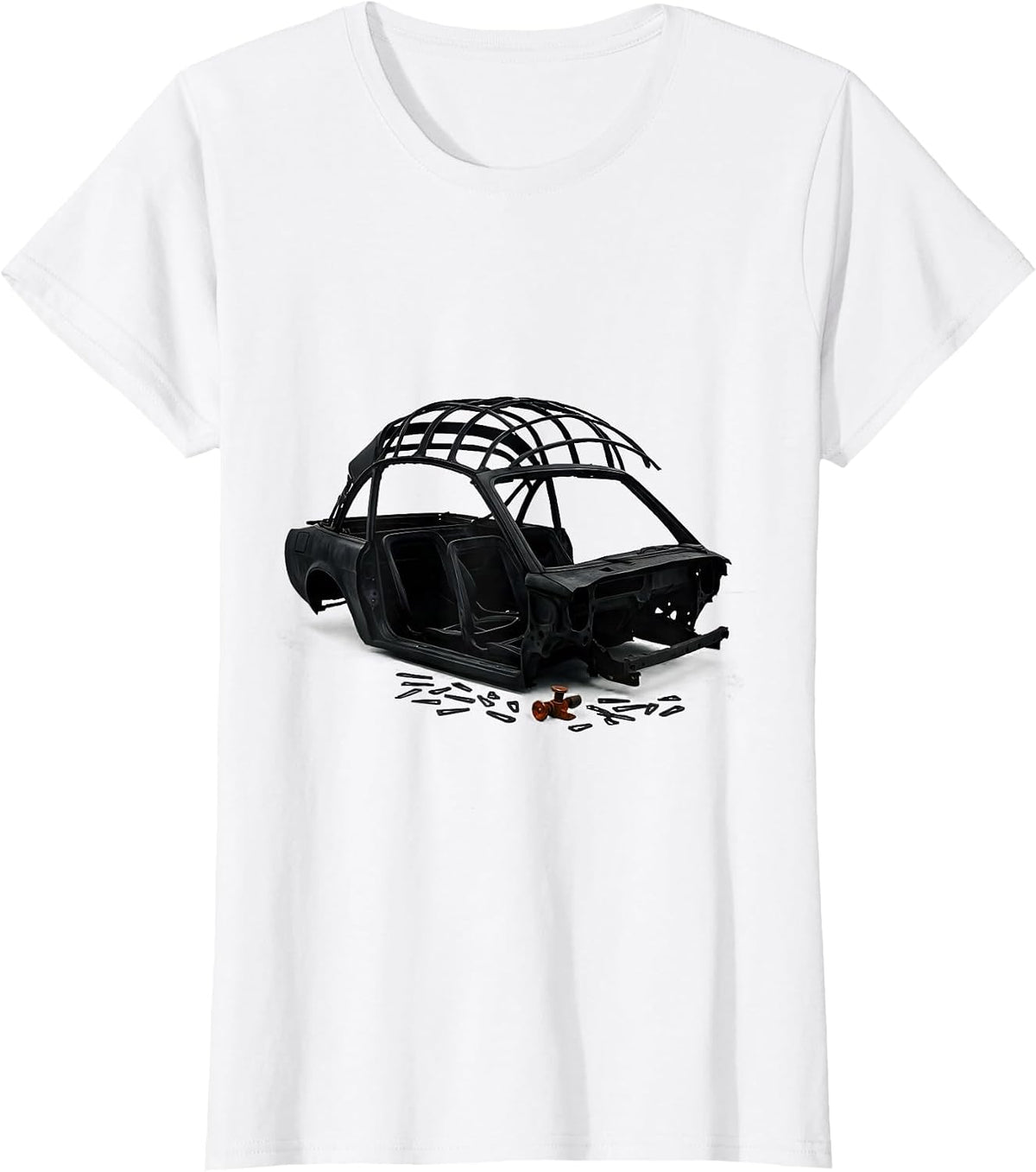 Convertible Soft-Top Frame Funny Car Guy Mechanic Gift T-Shirt - White