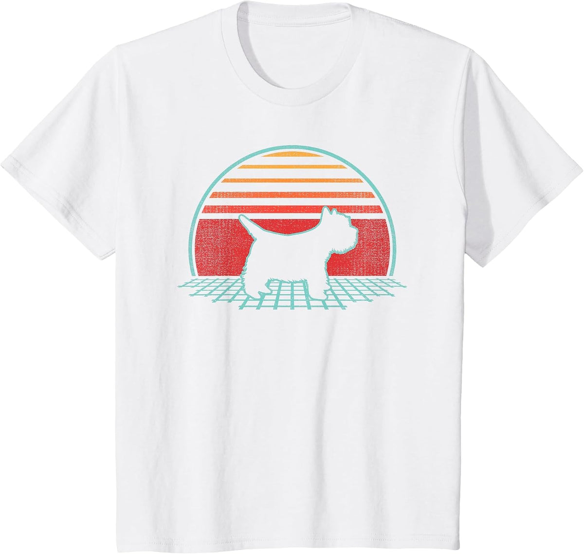 West Highland White Terrier Westie Retro Vintage 80s Style T-Shirt - White