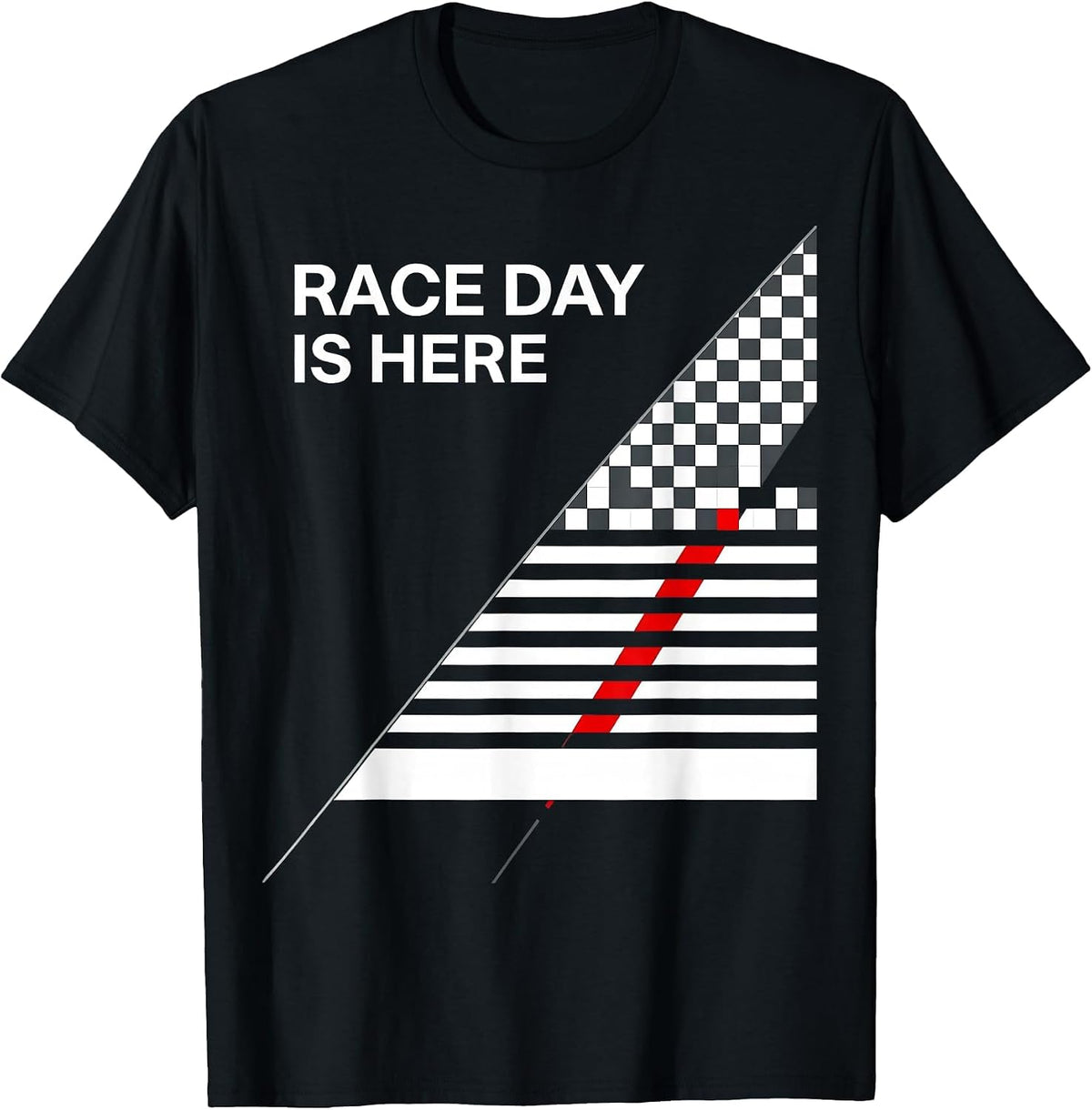 Men's Race Day Is Here Swiss International Patriotic Drag Racing T-Shirt - Black