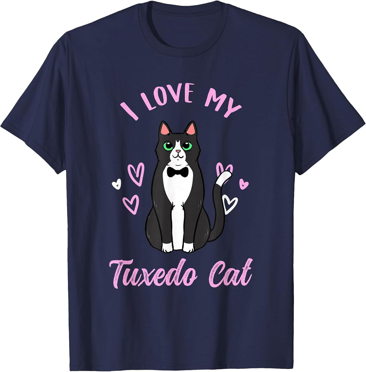 I Love My Tuxedo Cat T-Shirt - Navy Blue