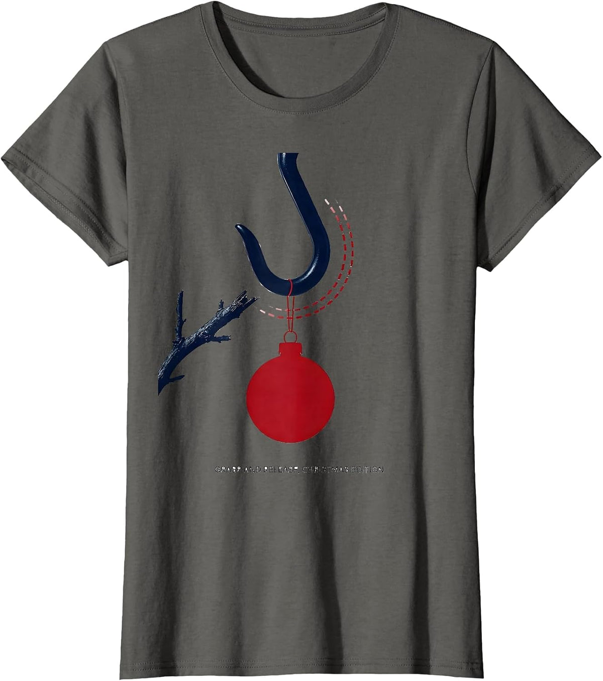 Women's Grasp And Release Christmas Edition Occupational Therapy OT T-Shirt - Asphalt Grey