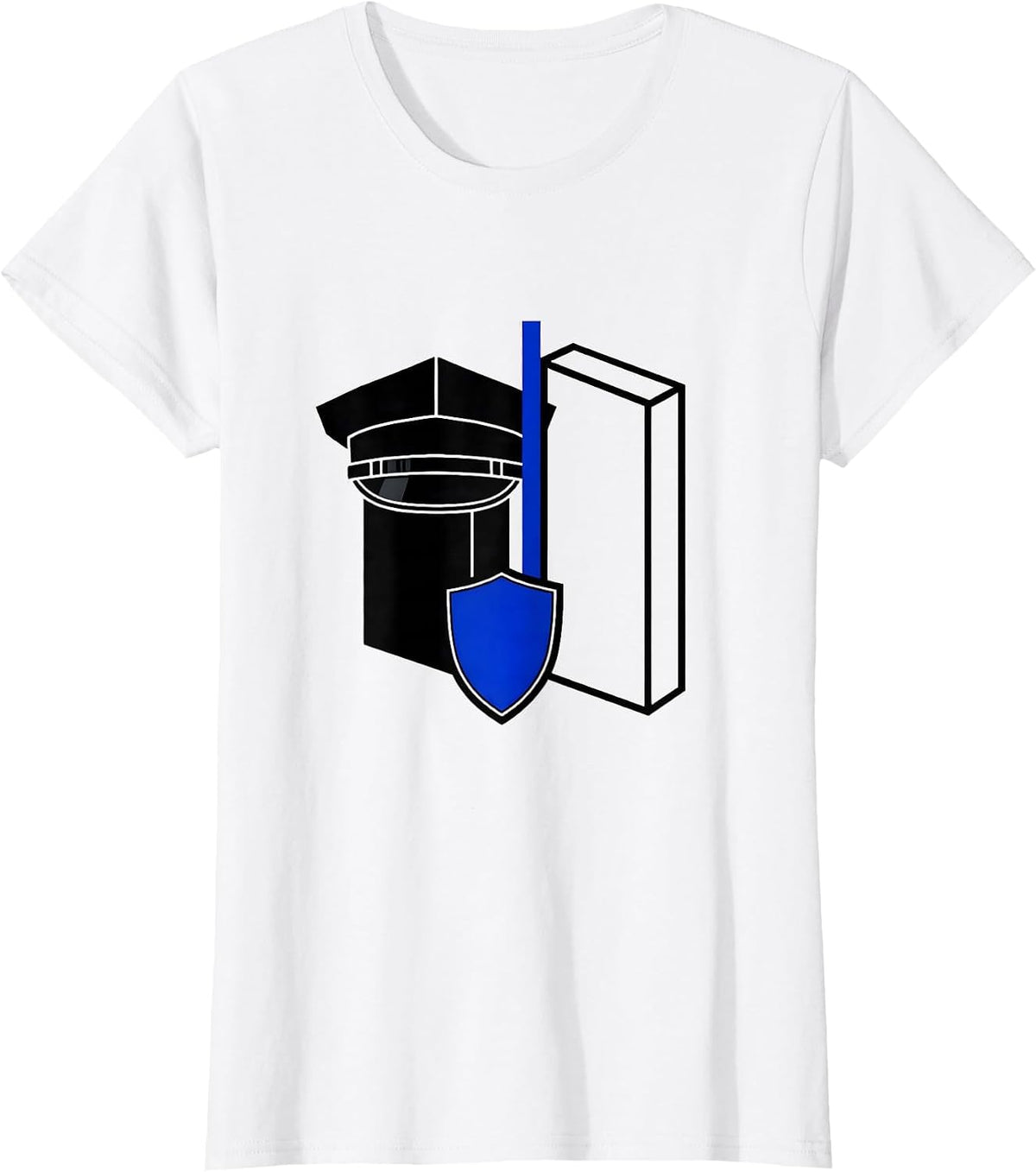 Police Cap Thin Blue Line Back the Blue Supporter T-Shirt - White