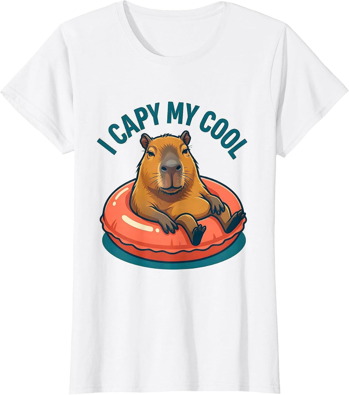 Women's I Capy My Cool Funny Capybara Animal Lover Meme Humor T-Shirt - White