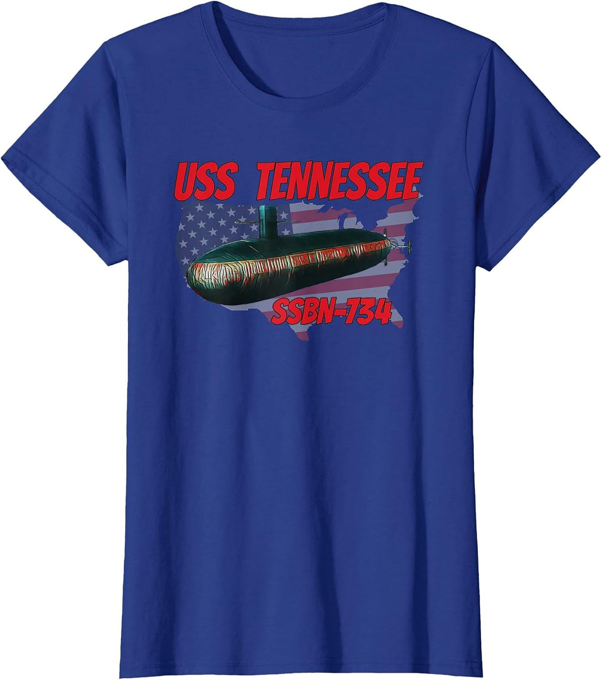 USS Tennessee SSBN-734 Submarine Veterans Day Father Grandpa T-Shirt - Royal Blue