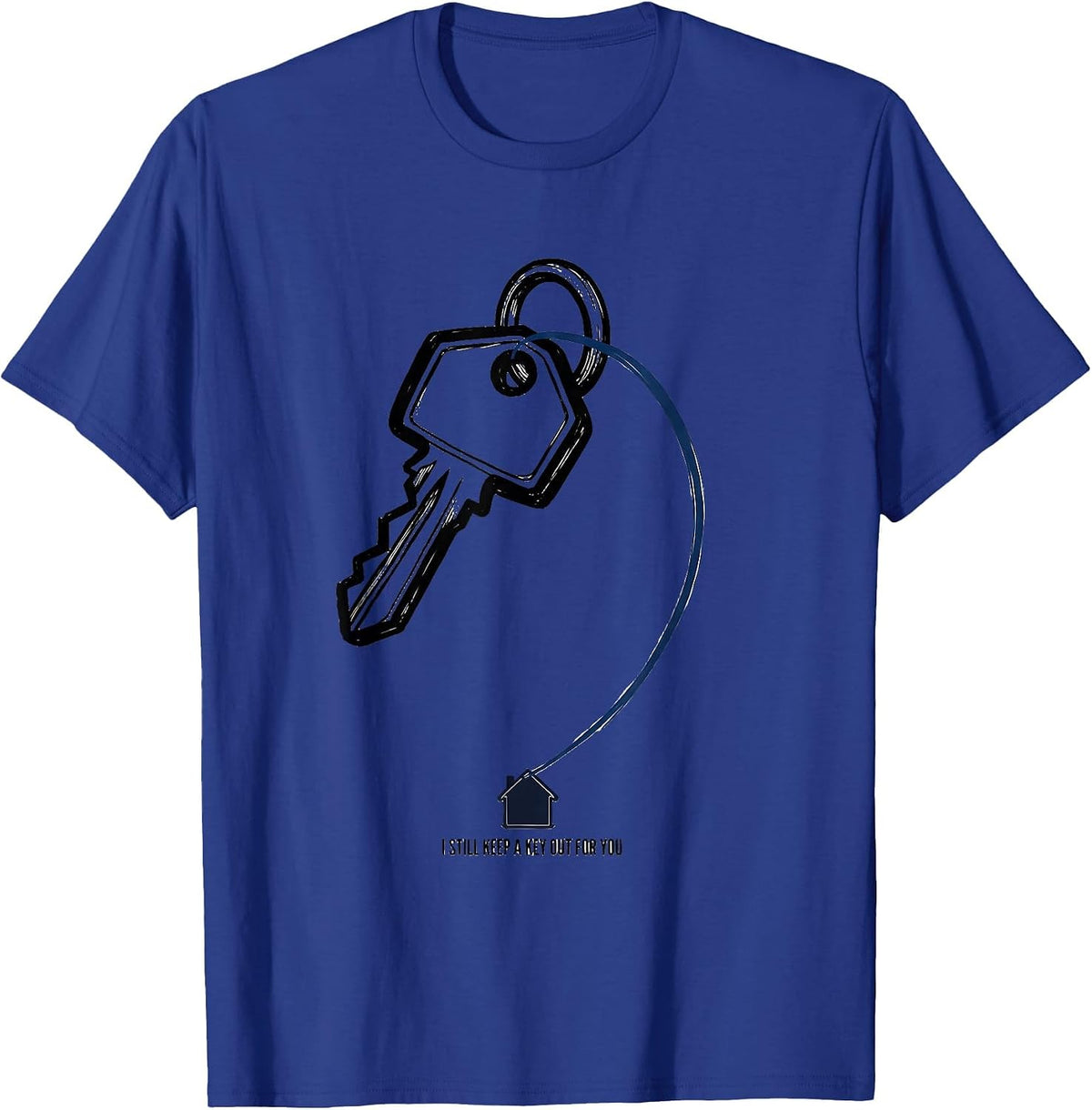 I Still Keep A Key Out For You Thin Blue Line Police Mom T-Shirt - Royal Blue