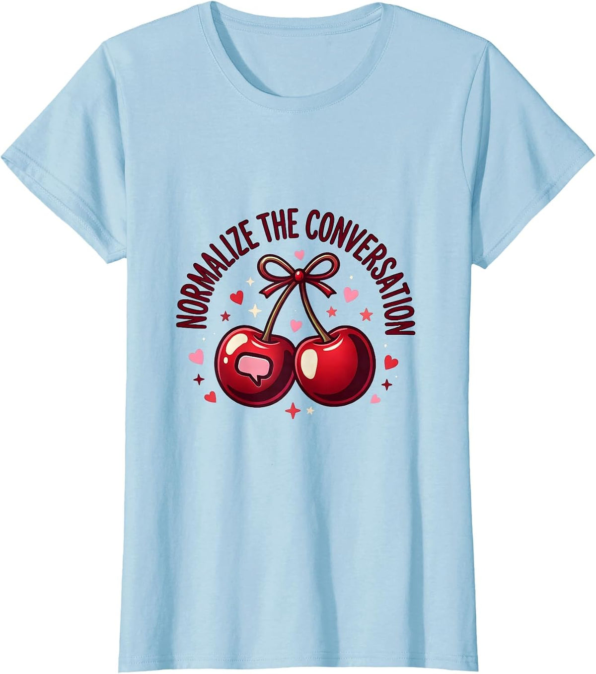 Women's Normalize The Conversation Mental Health Matters T-Shirt - Baby Blue