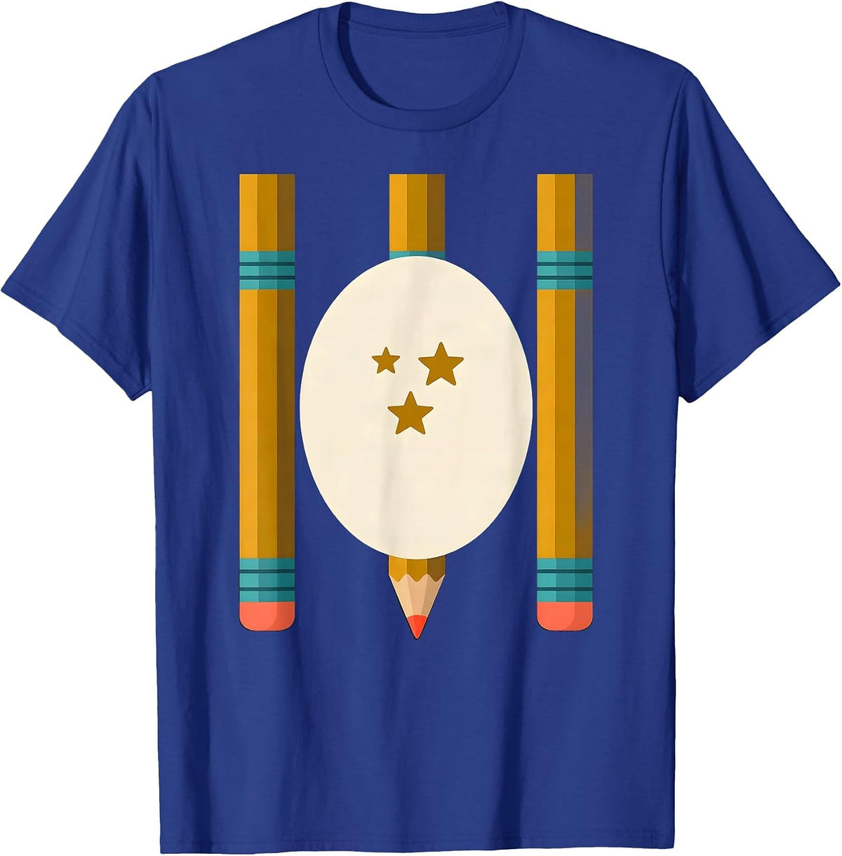 Men's Cream School Badge Midcentury Modern Back to School Kids T-Shirt - Royal Blue