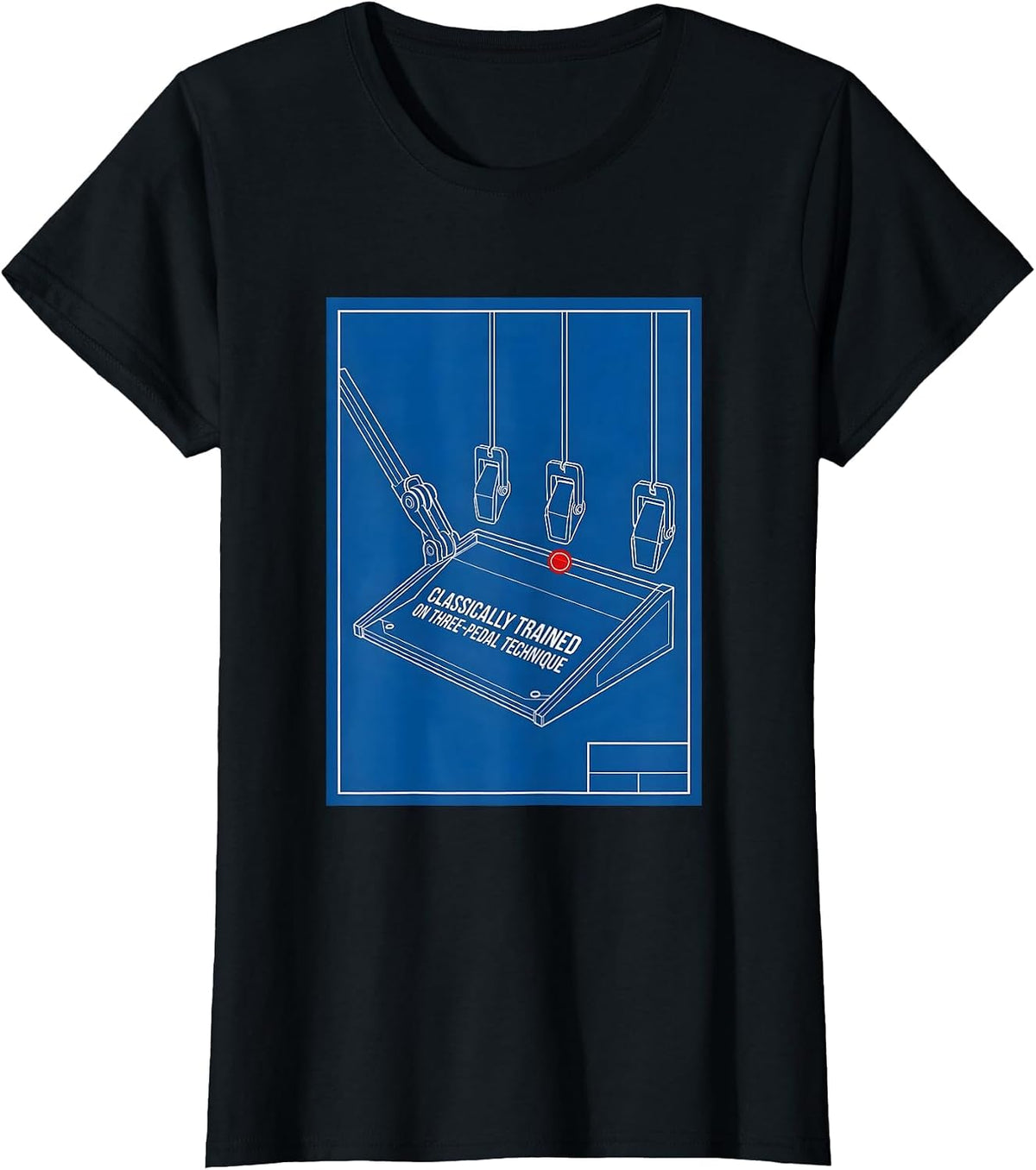 Women's Classically Trained On Three-Pedal Technique Car Guy T-Shirt - Black