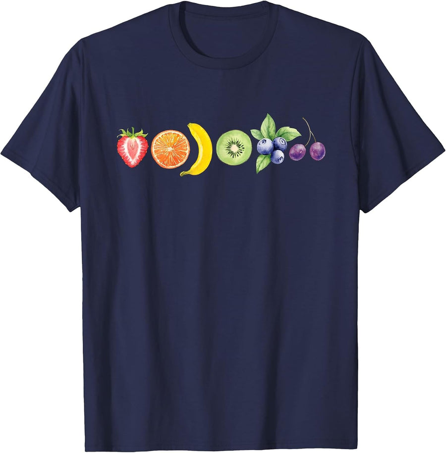 Fruit LGBT Rainbow Pride Month Gay Bisexual Lesbian Retro T-Shirt - Navy Blue