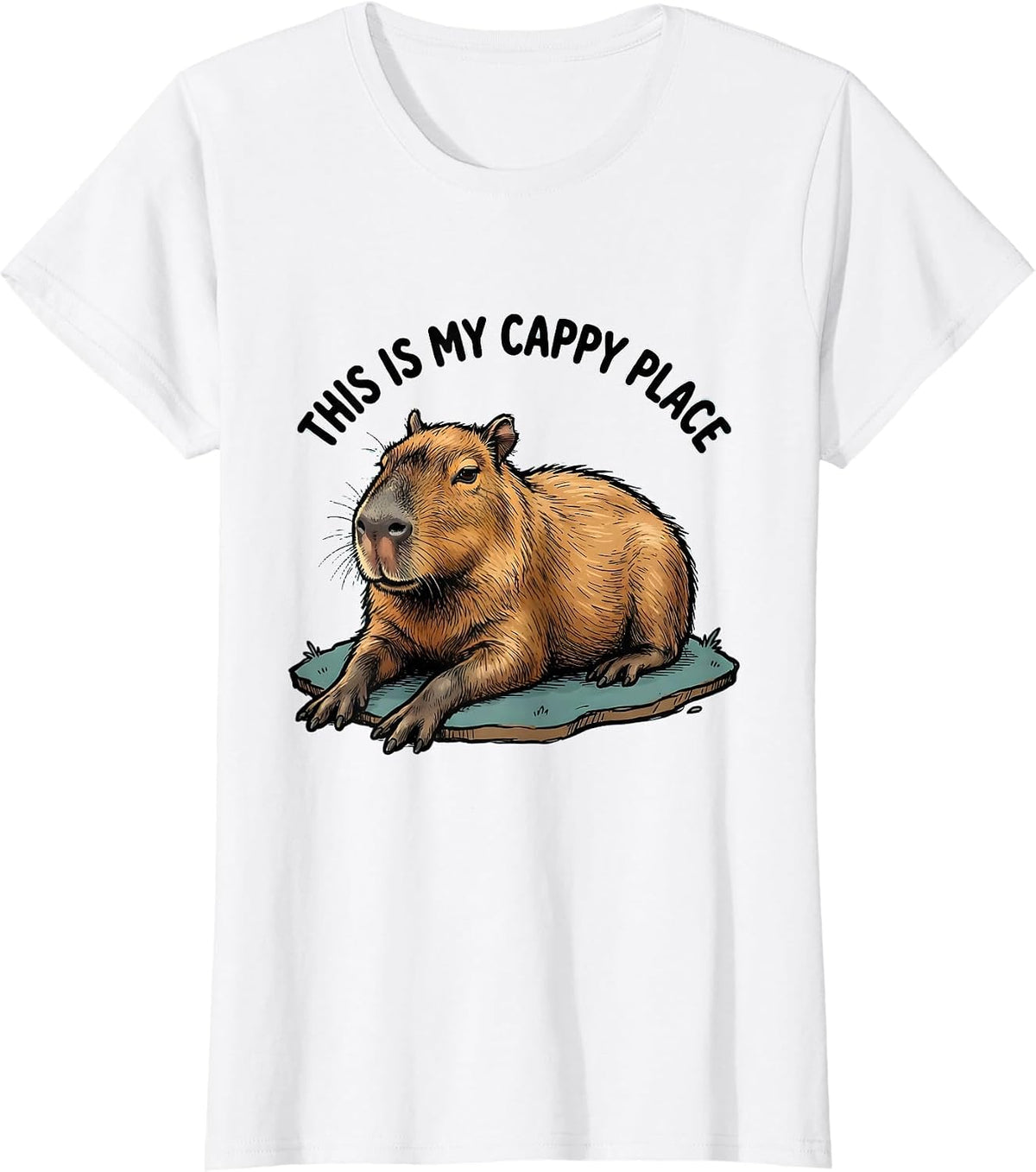 This Is My Cappy Place Funny Capybara Animal Humor Meme T-Shirt - White