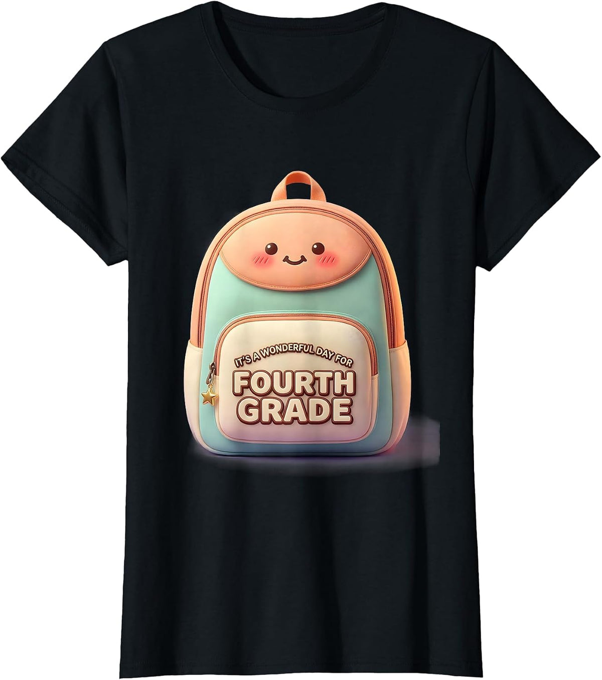 It's A Wonderful Day For Fourth Grade Cute Kawaii Teacher T-Shirt - Black