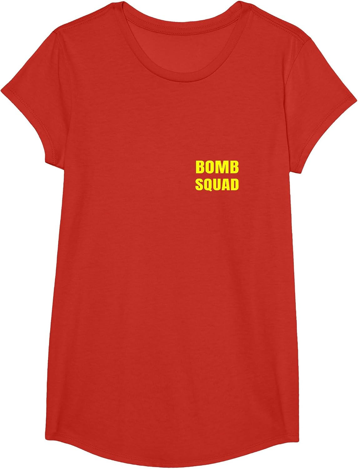 Bomb Squad Front and Back Dual Side Print Police Uniform T-Shirt - Girls Red