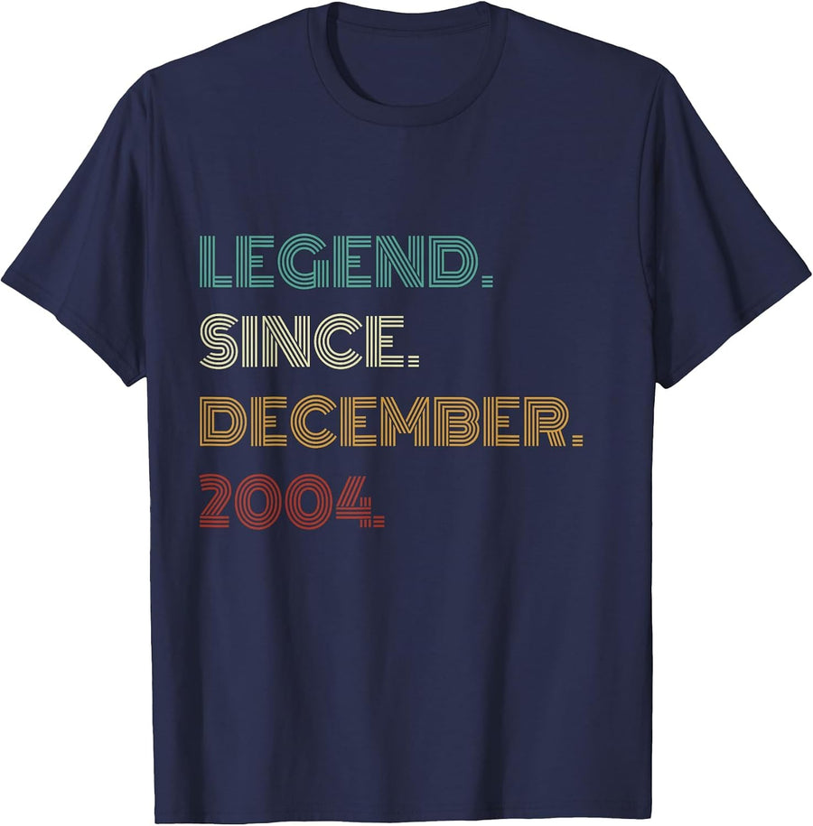 22 Years Old Legend Since December 2004 22nd Birthday T-Shirt - Navy Blue