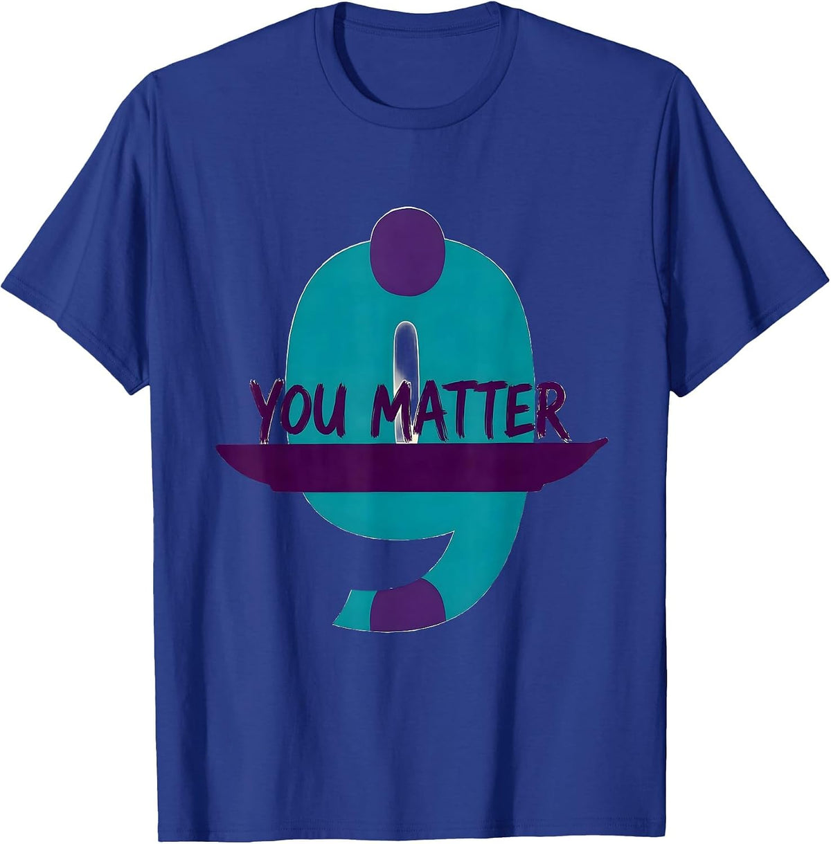 Men's You Matter Suicide Prevention Awareness Teal Purple T-Shirt - Royal Blue