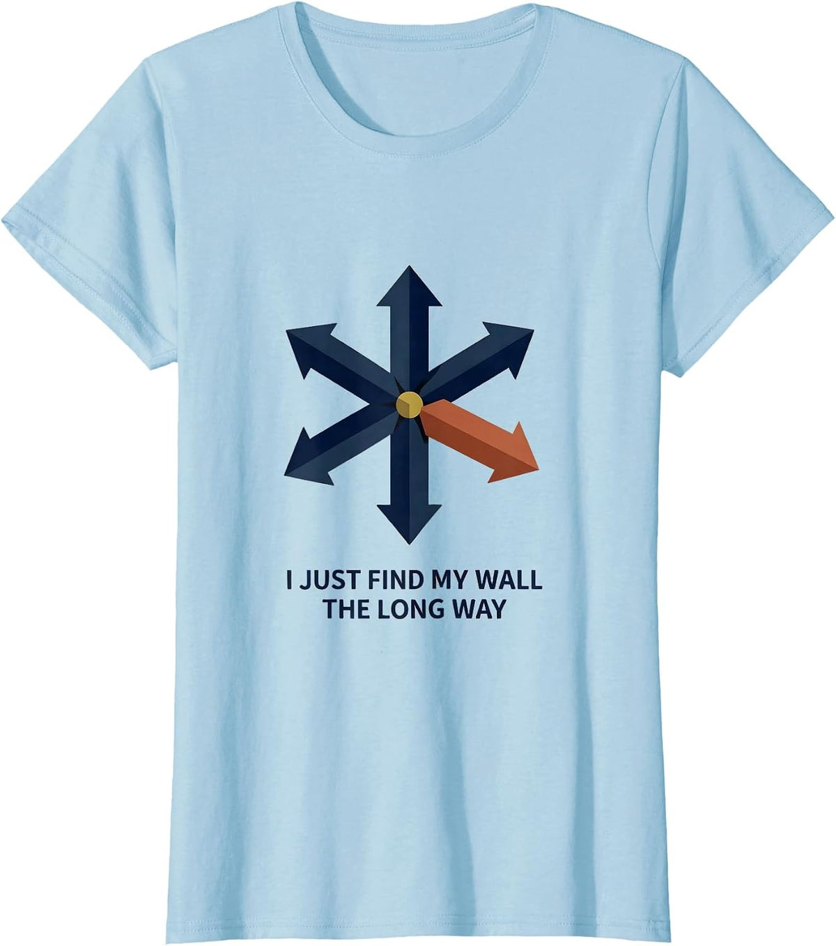 I Just Find My Wall The Long Way Funny Line Dance Group T-Shirt - Baby Blue