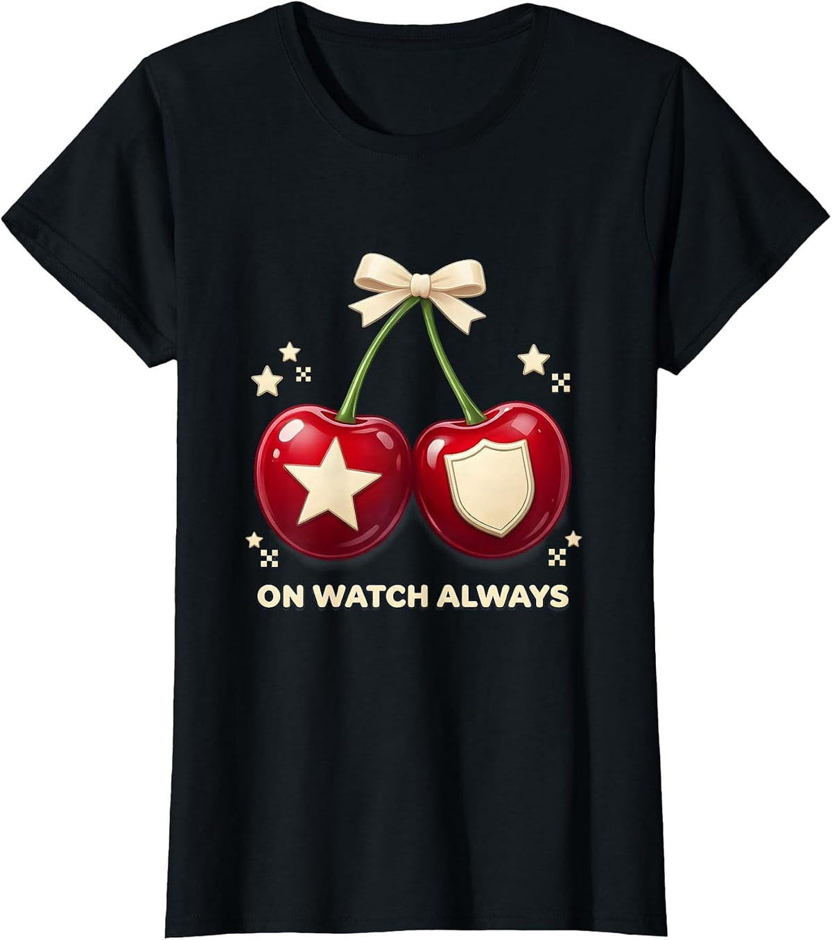 On Watch Always Police Duty Design T-Shirt - Black