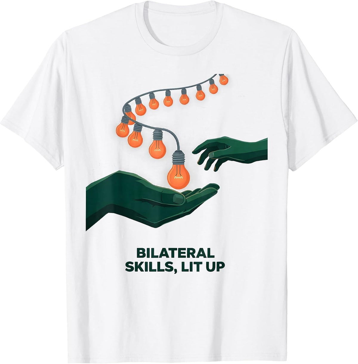 Men's Bilateral Skills Lit Up Occupational Therapy Christmas T-Shirt - White