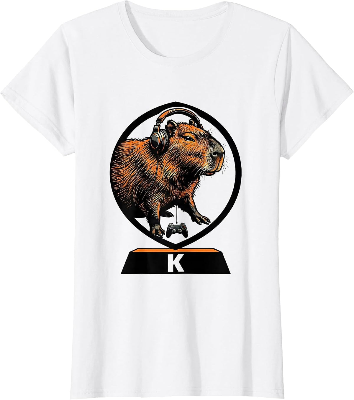 K Funny Capybara Gamer Meme Humor Video Games T-Shirt - White