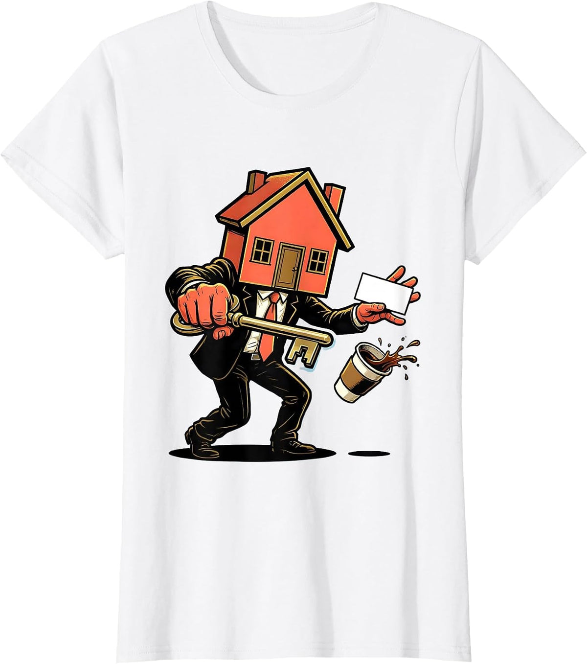 Cartoon Realtor Humor Real Estate Agent Gift T-Shirt - White