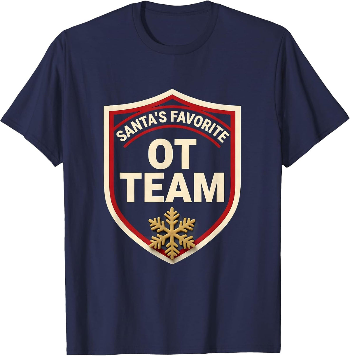 Men's Santa's Favorite OT Team Funny Occupational Therapy T-Shirt - Navy Blue