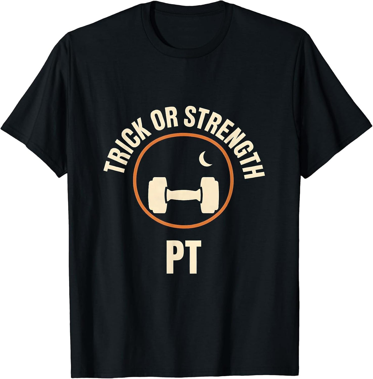 Men's Trick Or Strength PT Minimalist Physical Therapy Halloween T-Shirt - Black