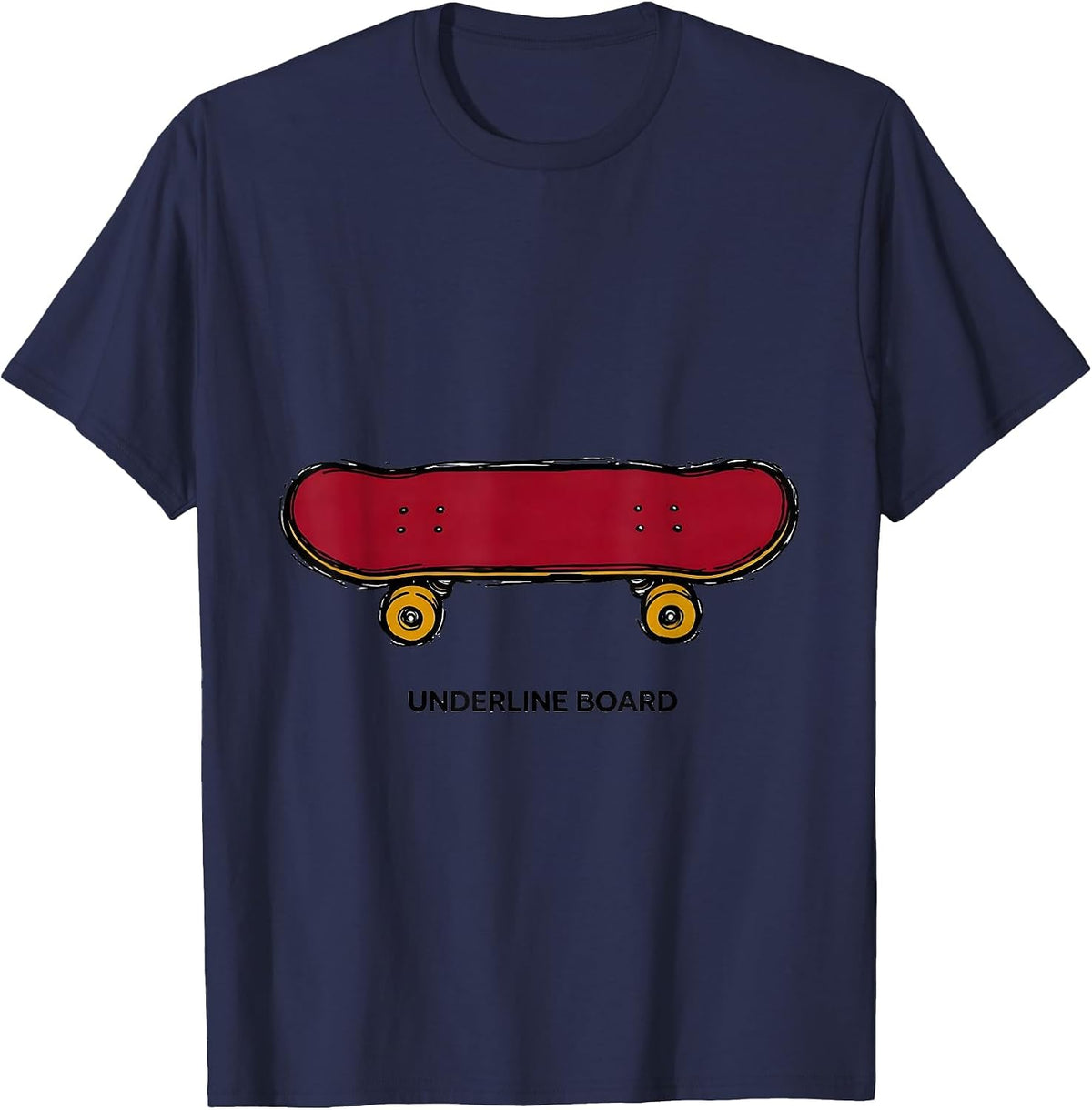 Men's Underline Board Funny Grammar Teacher Punctuation Humor T-Shirt - Navy Blue