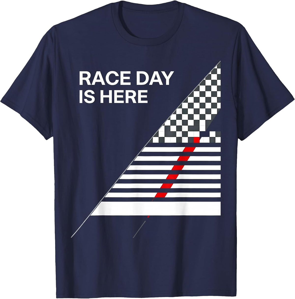 Men's Race Day Is Here Swiss International Patriotic Drag Racing T-Shirt - Navy Blue