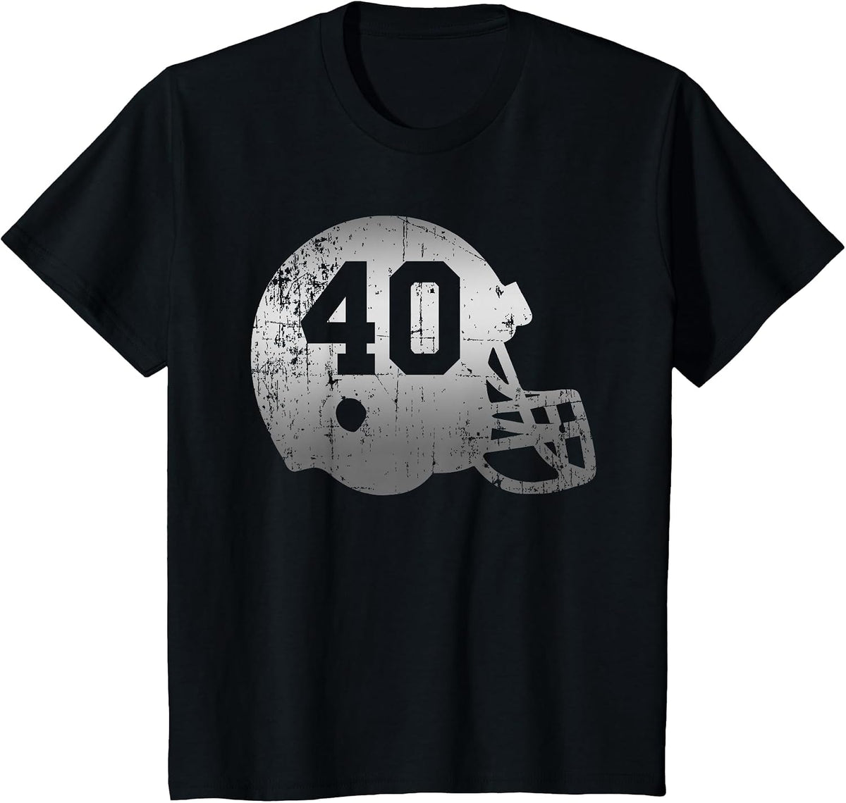 Vintage Football 40 Jersey Number T-Shirt - Black