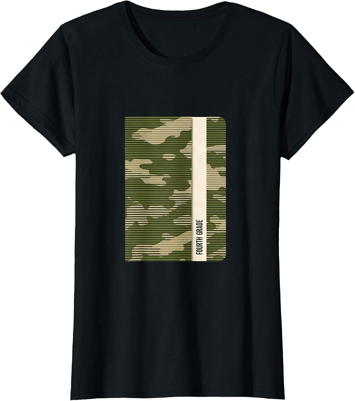 Fourth Grade Camo Back To School Boys Teacher Humor T-Shirt - Black
