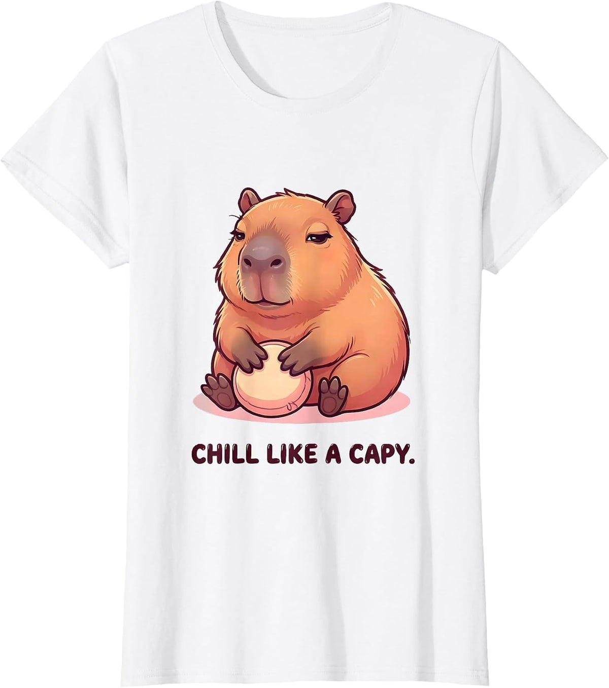 Chill Like A Capy Cute Capybara Animal Humor Meme T-Shirt - White
